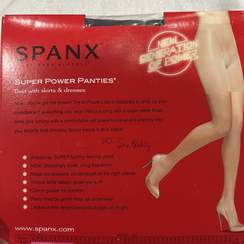 NWT Spanx In-Power Line Super Power Panties Tights Size G - Picture 4 of 6